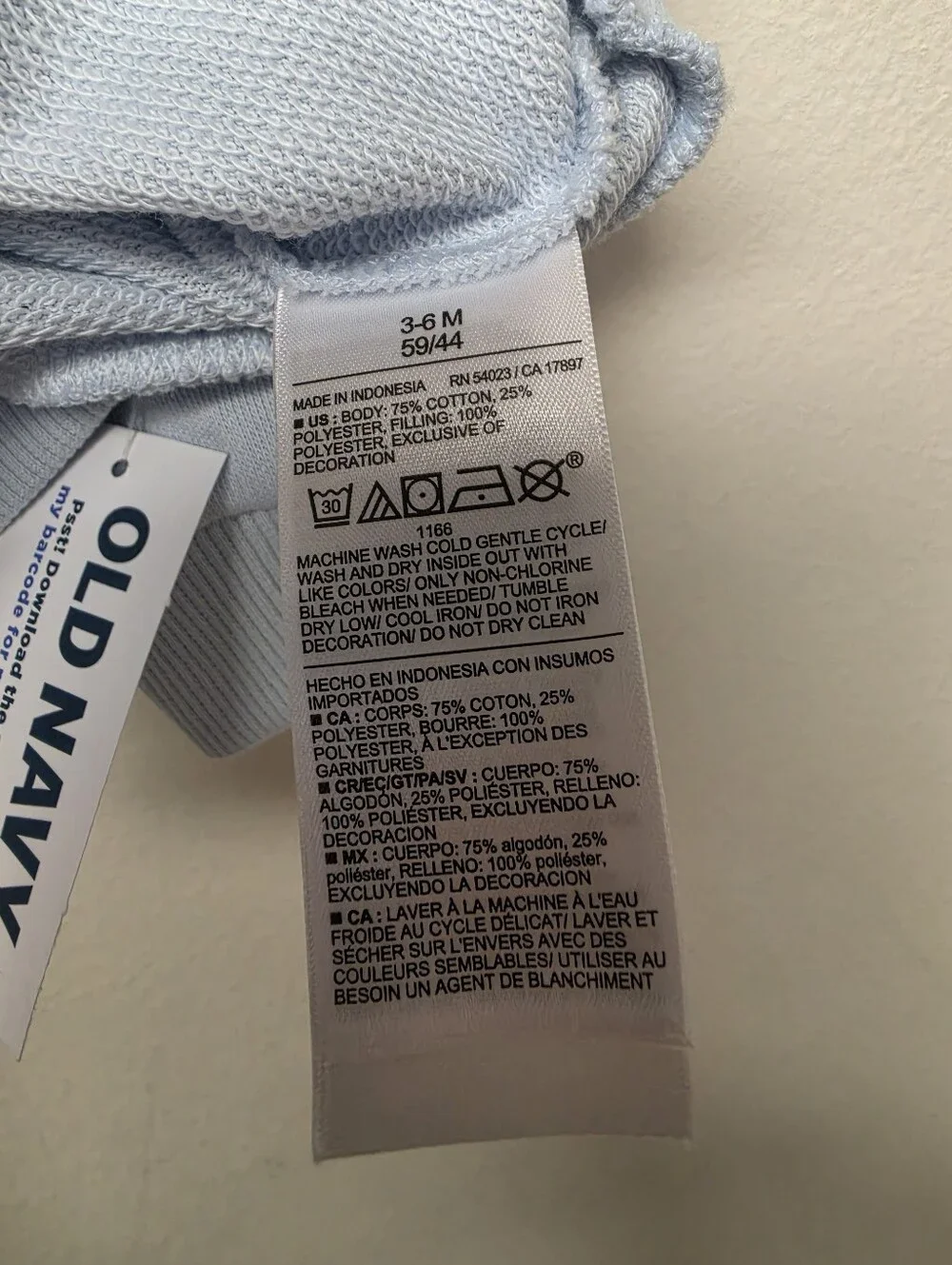 Old Navy 3D Bee Graphic Crew Neck Sweatshirt Blue 3 - 6 M